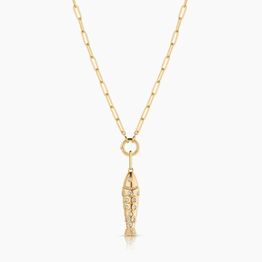 Goldie Cubic Zirconia Fish Charm