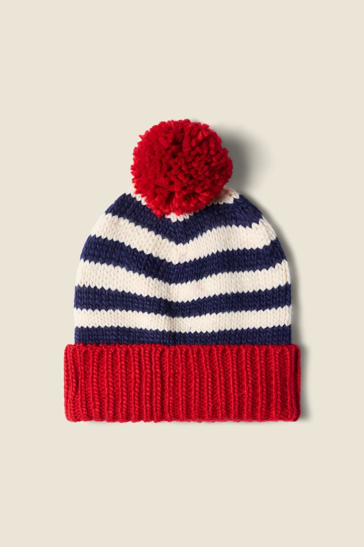 Beanie - Navy Stripe w/Red