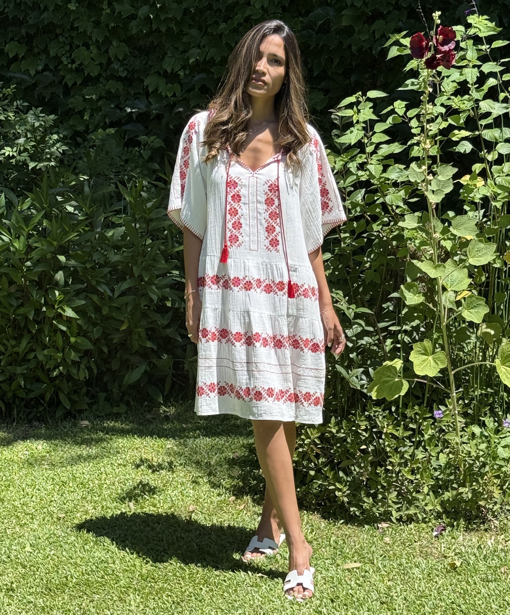 Holborn Dress - White/Red