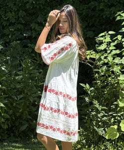 Holborn Dress - White/Red