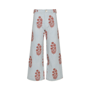 Disco Pants - Poppy Stamp & Thin Stripes