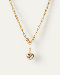 Puffy Heart Chain Necklace