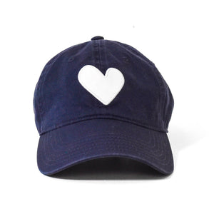 Baseball Hat Heart Patch - Indigo/White
