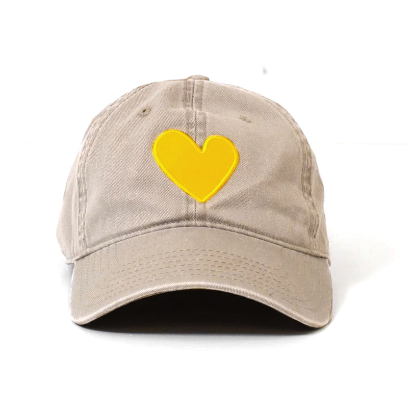 Baseball Hat Heart Patch - Sand/Sunshine