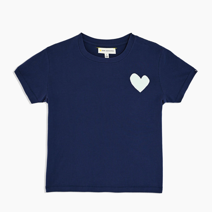 The Suke Tee Contrast Imperfect Heart - Indigo