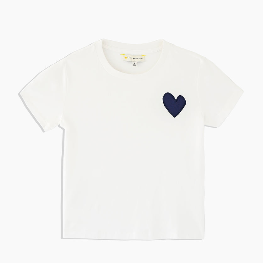 The Suke Tee Contrast Imperfect Heart - White