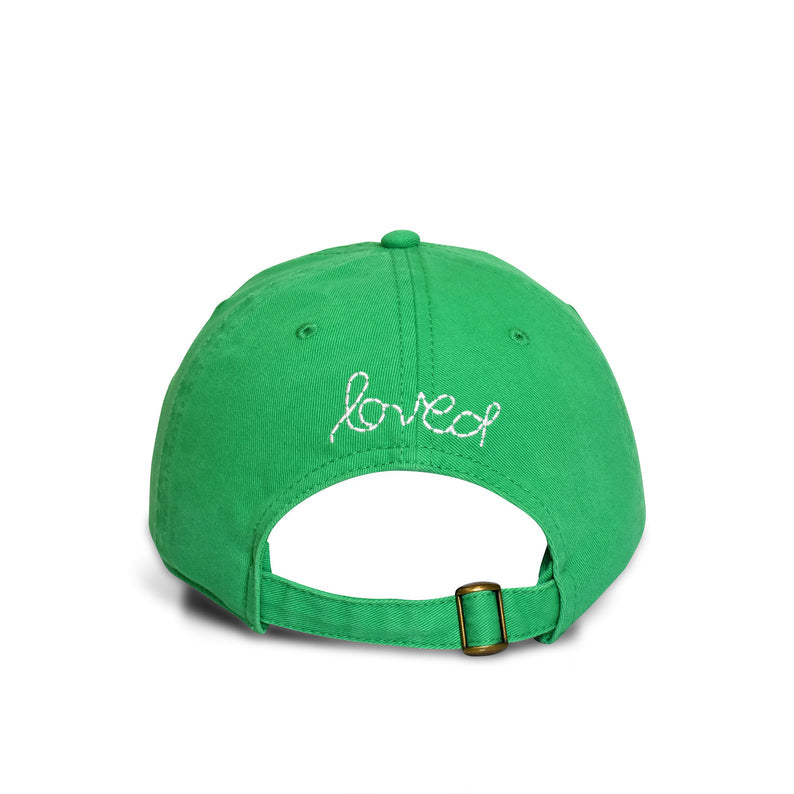 Baseball Hat Heart Patch - Bright Green