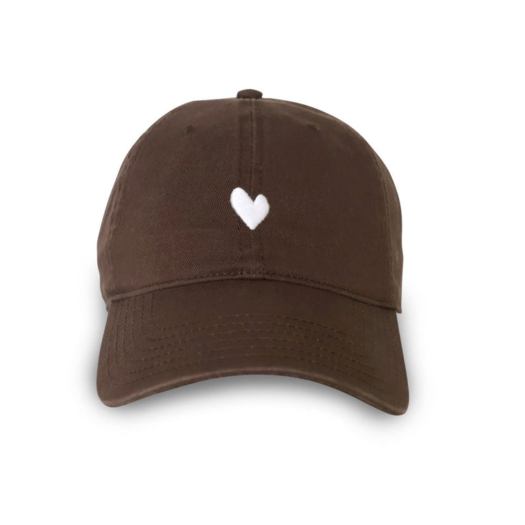 KR Embroidered Heart Hat - Cocoa/White