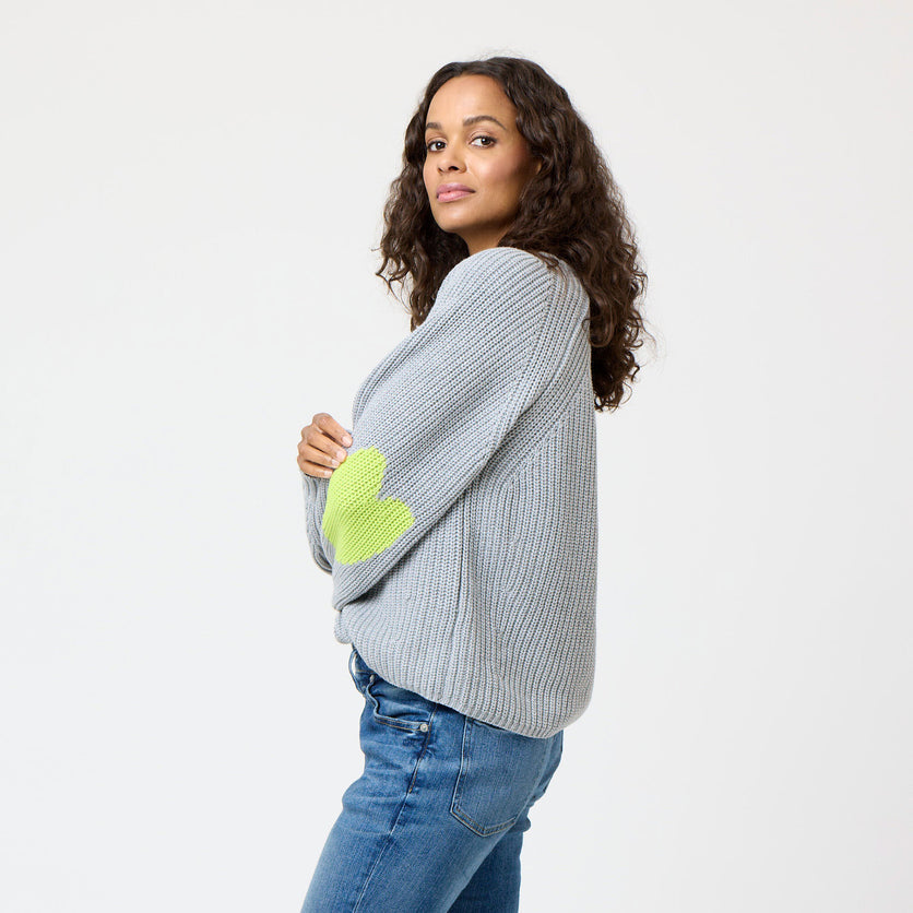 Ricki Imperfect Heart Sweater - Dark Heather Gray