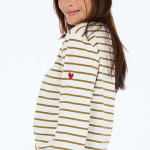 KR Long Sleeve Tee - White/Camel