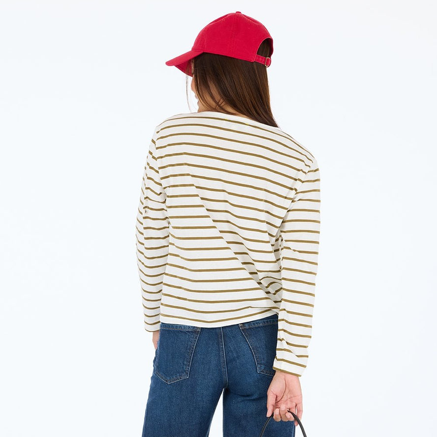 KR Long Sleeve Tee - White/Camel