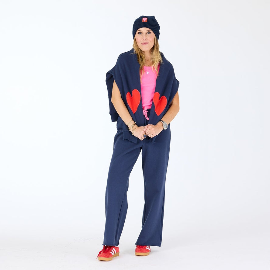 Benton Imperfect Heart Patch Sweatshirt - Indigo Blue