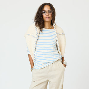 KR Long Sleeve Stripe Tee - White/Blue