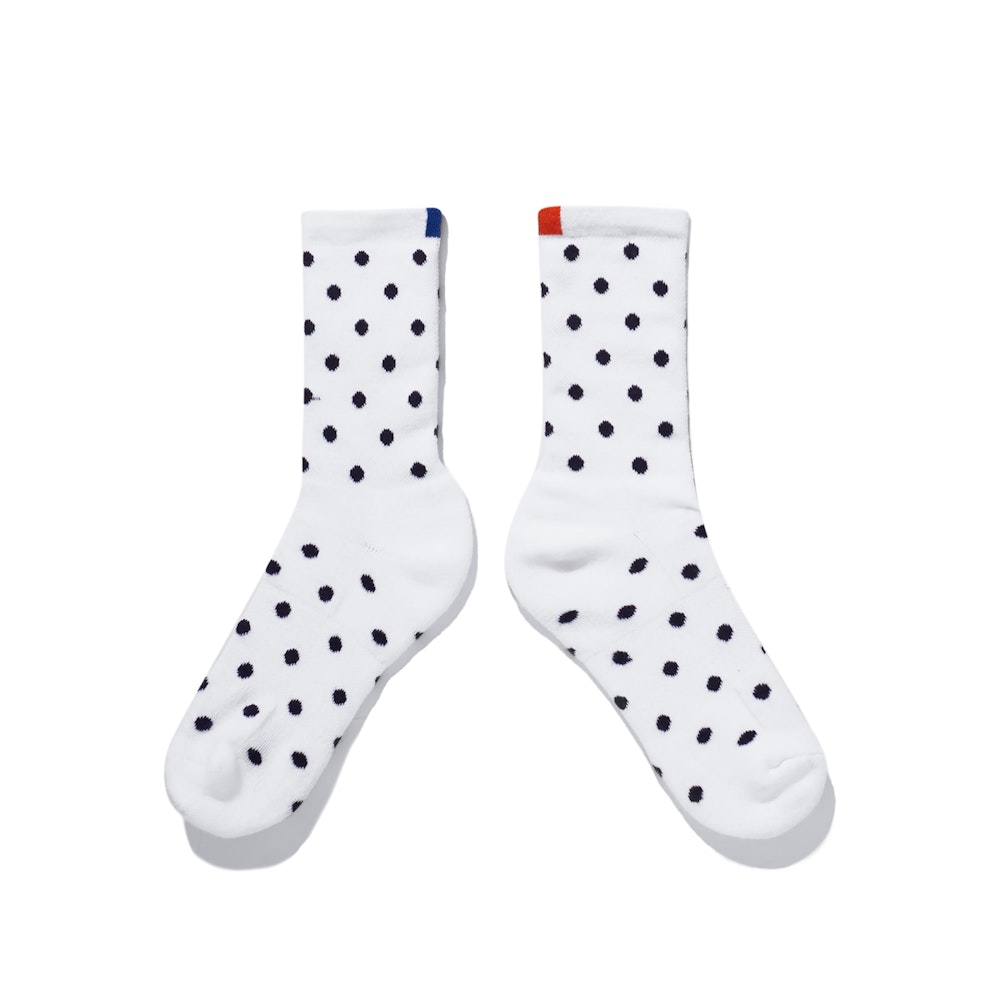The Polka Dot Sock - White/Navy
