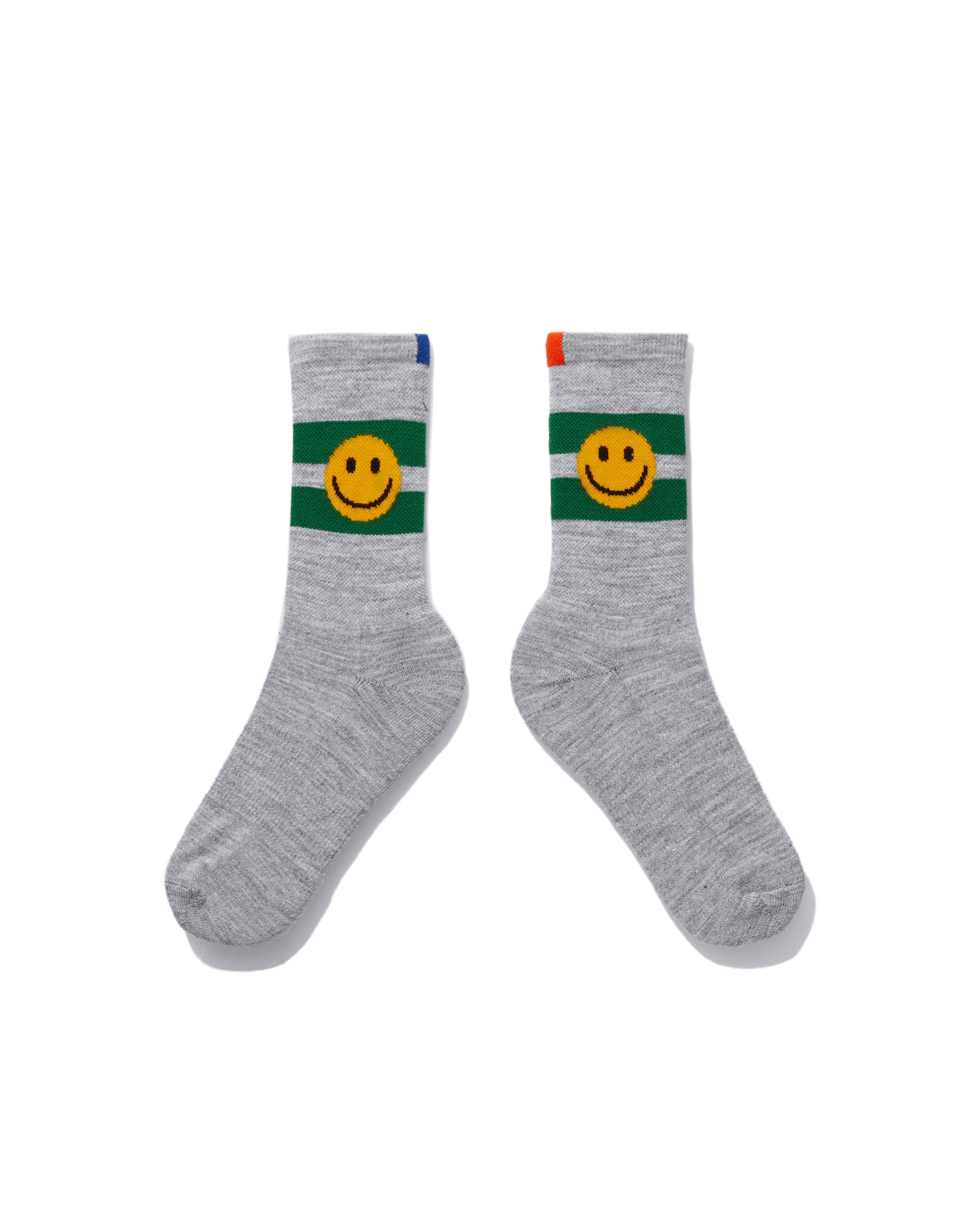 The Smile Sock - Heather Grey/Green