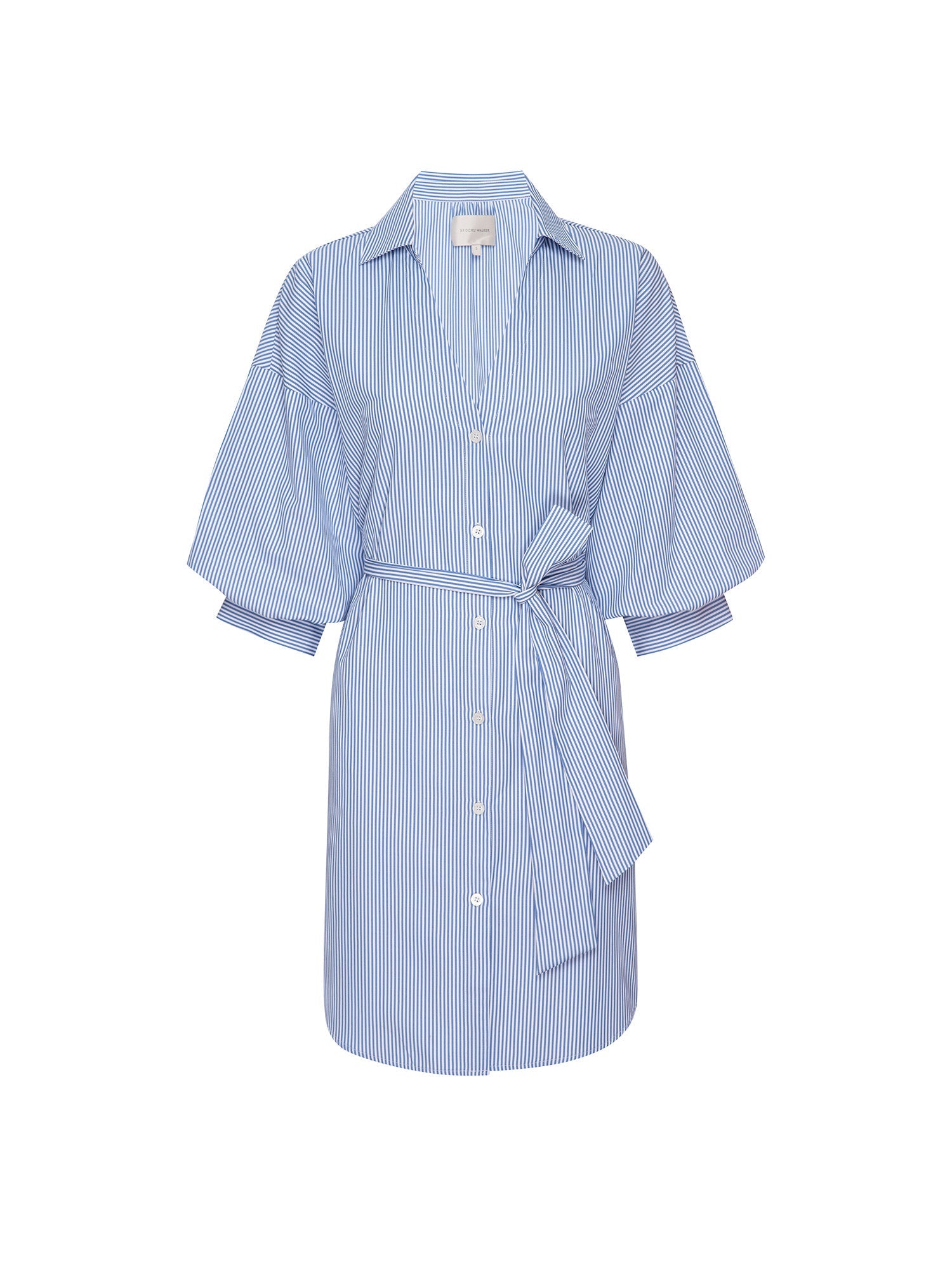 The Kate Belted Dress - Blue Stripe