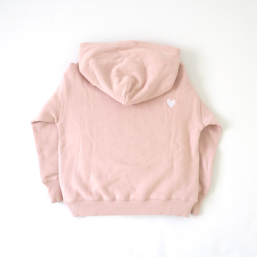 Kids Drippy Heart Hoody - Mauve