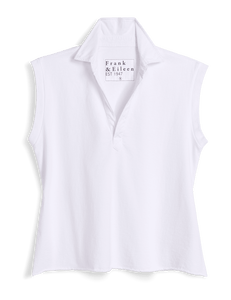 Olivia Popover Henley Tank - White