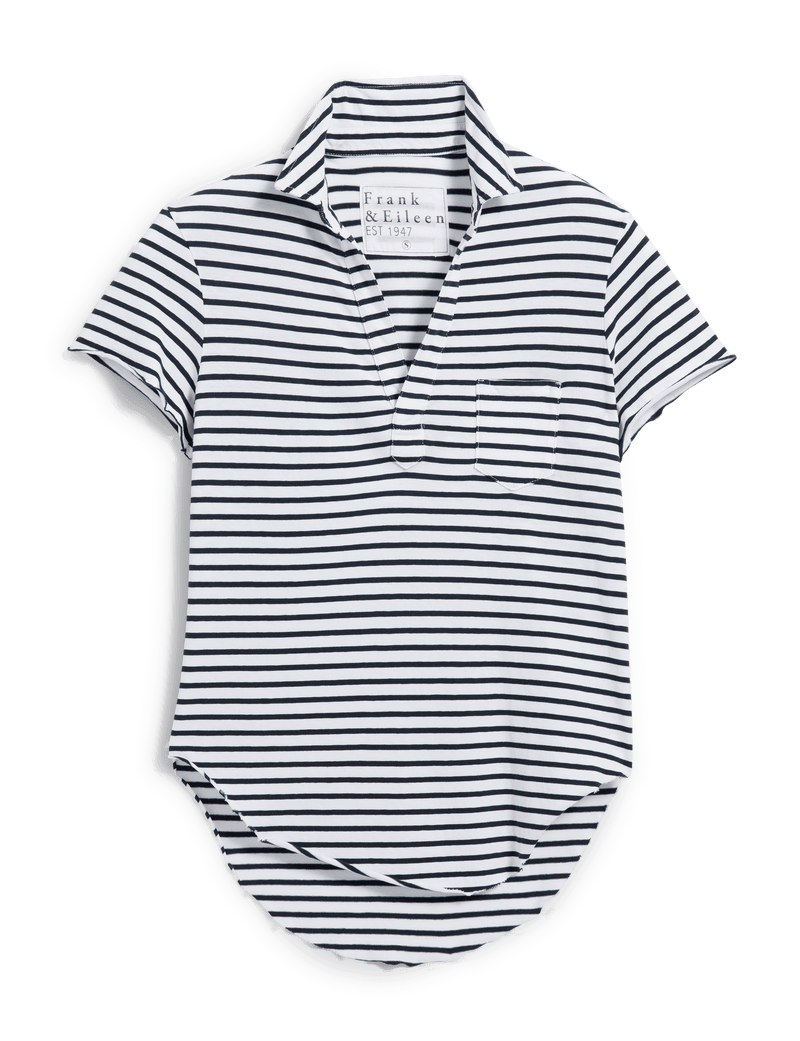 Charlotte Perfect Polo - Navy French Stripe