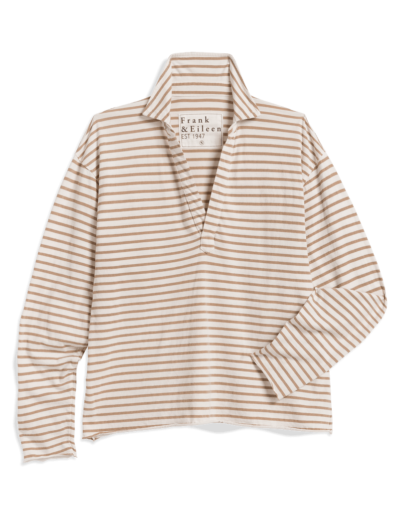 Patrick - Vintage White and Camel Stripe