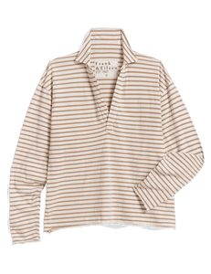 Patrick - Vintage White and Camel Stripe