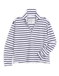 Patrick Popover Henley - Heritage Jersey Wide Navy French Stripe