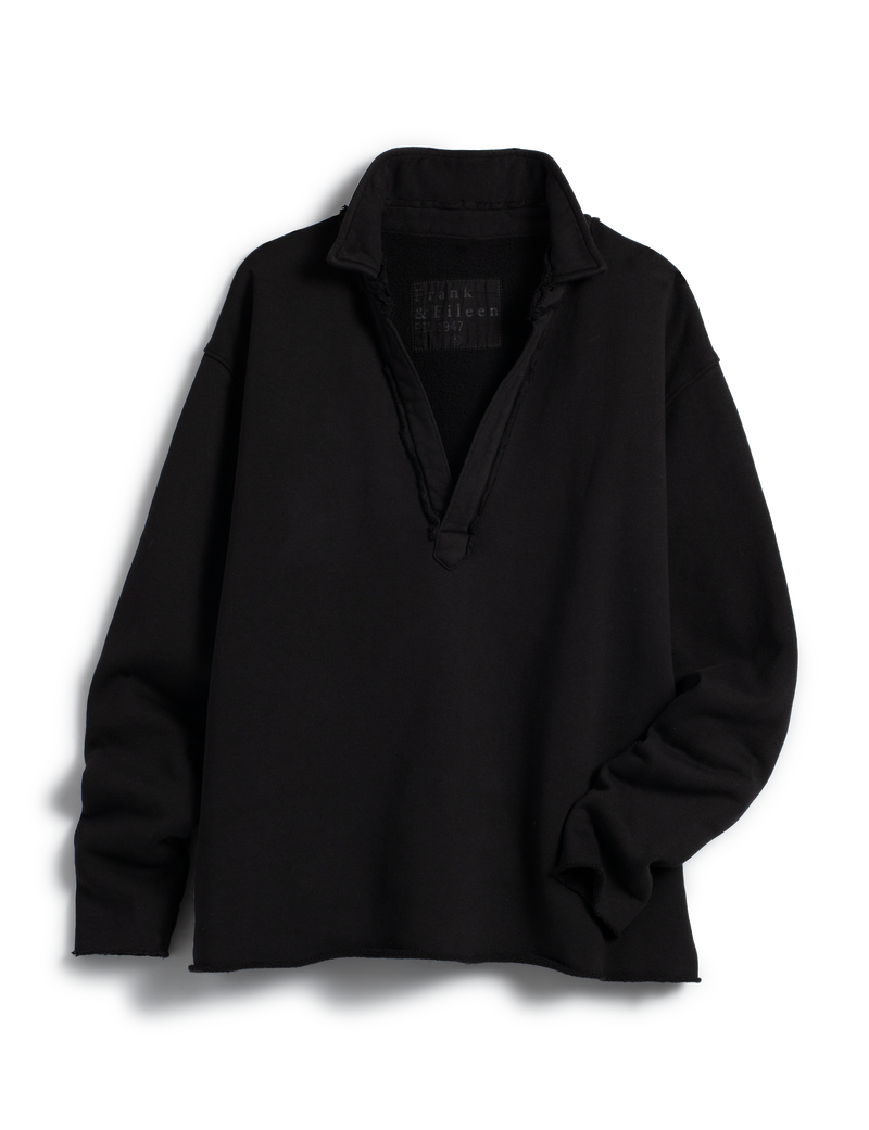 Patrick Popover Henley - Triple Fleece Black