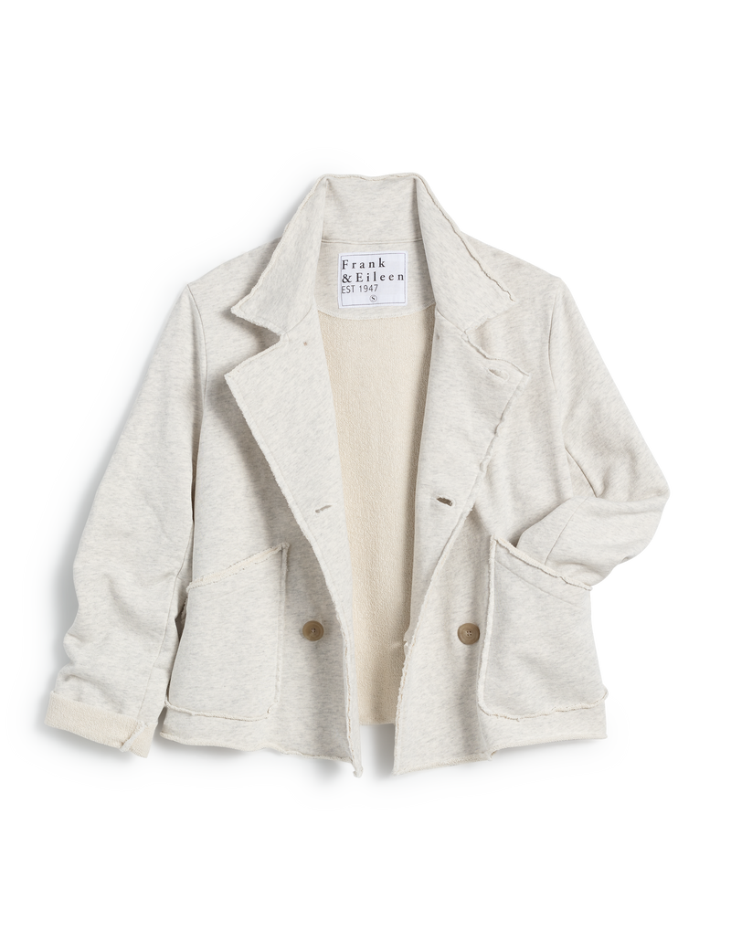 Mini Belfast Crop Peacoat - Heather White Melange