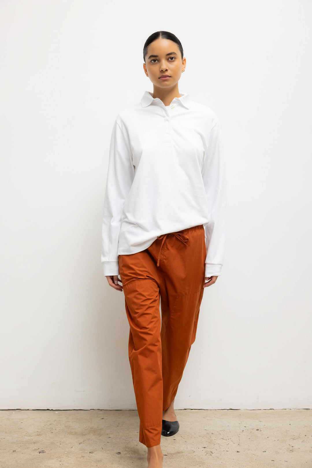 Margo Long Sleeve Polo - White