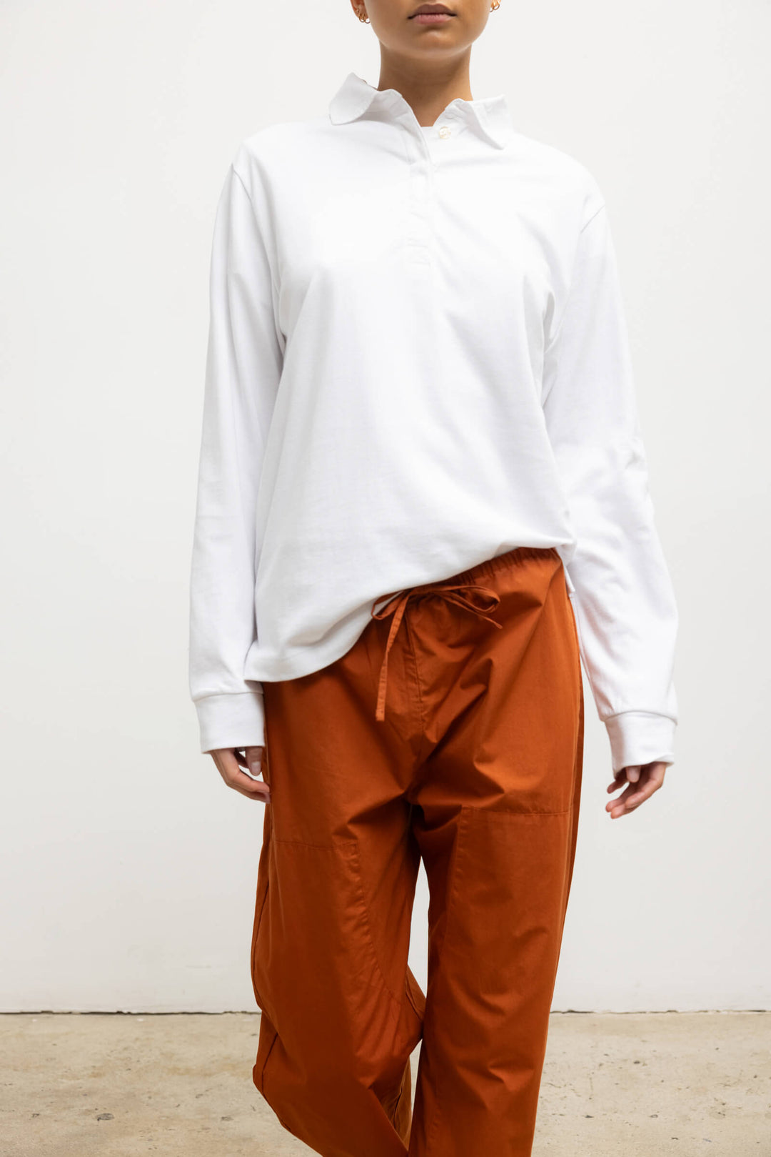 Margo Long Sleeve Polo - White