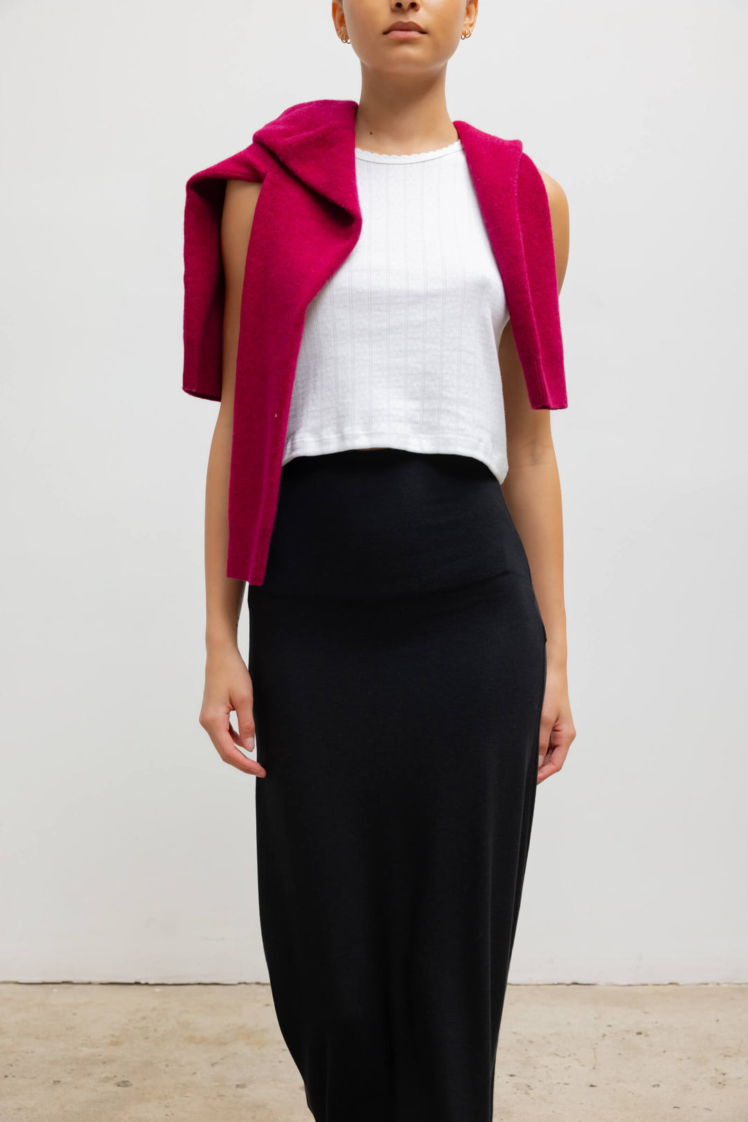 Lauren High Waist Midi Skirt - Black