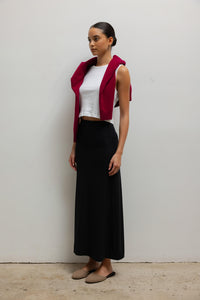 Lauren High Waist Midi Skirt - Black