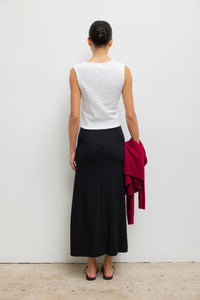Lauren High Waist Midi Skirt - Black