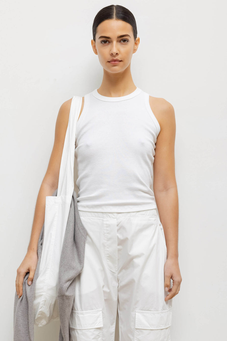 Nando High Neck Tank - White