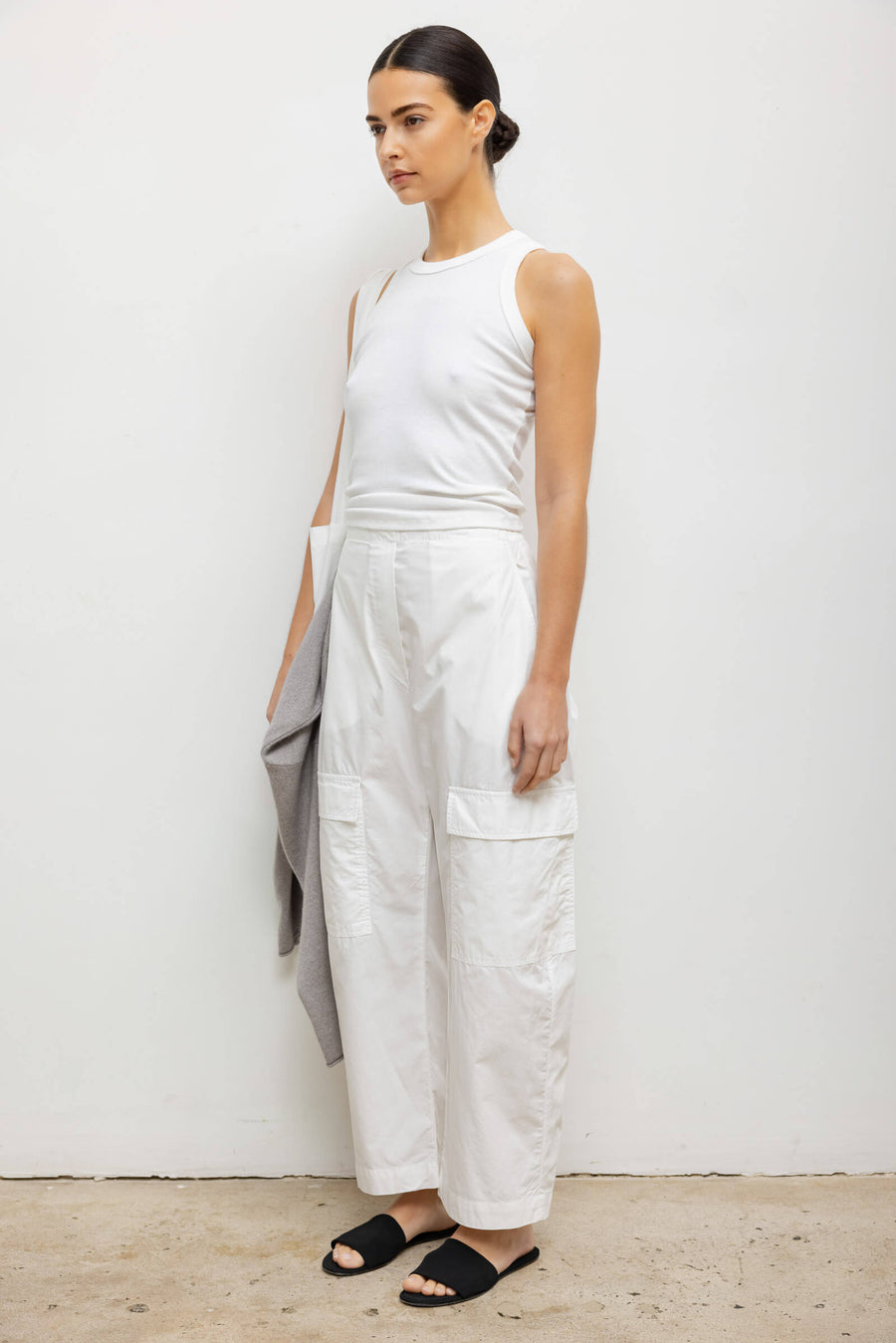 Nando High Neck Tank - White