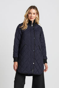 Libby Quilted Coat - Navy