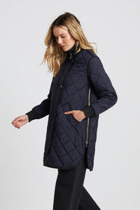 Libby Quilted Coat - Navy