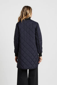 Libby Quilted Coat - Navy