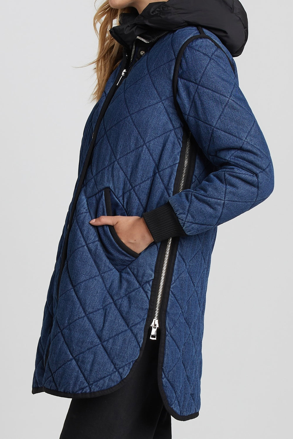 Libby Quilted Coat - Denim