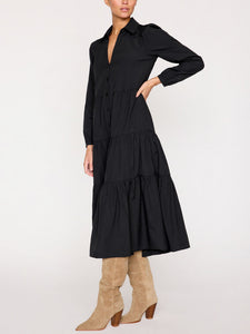 The Long Seeve Havana Dress - Black Onyx