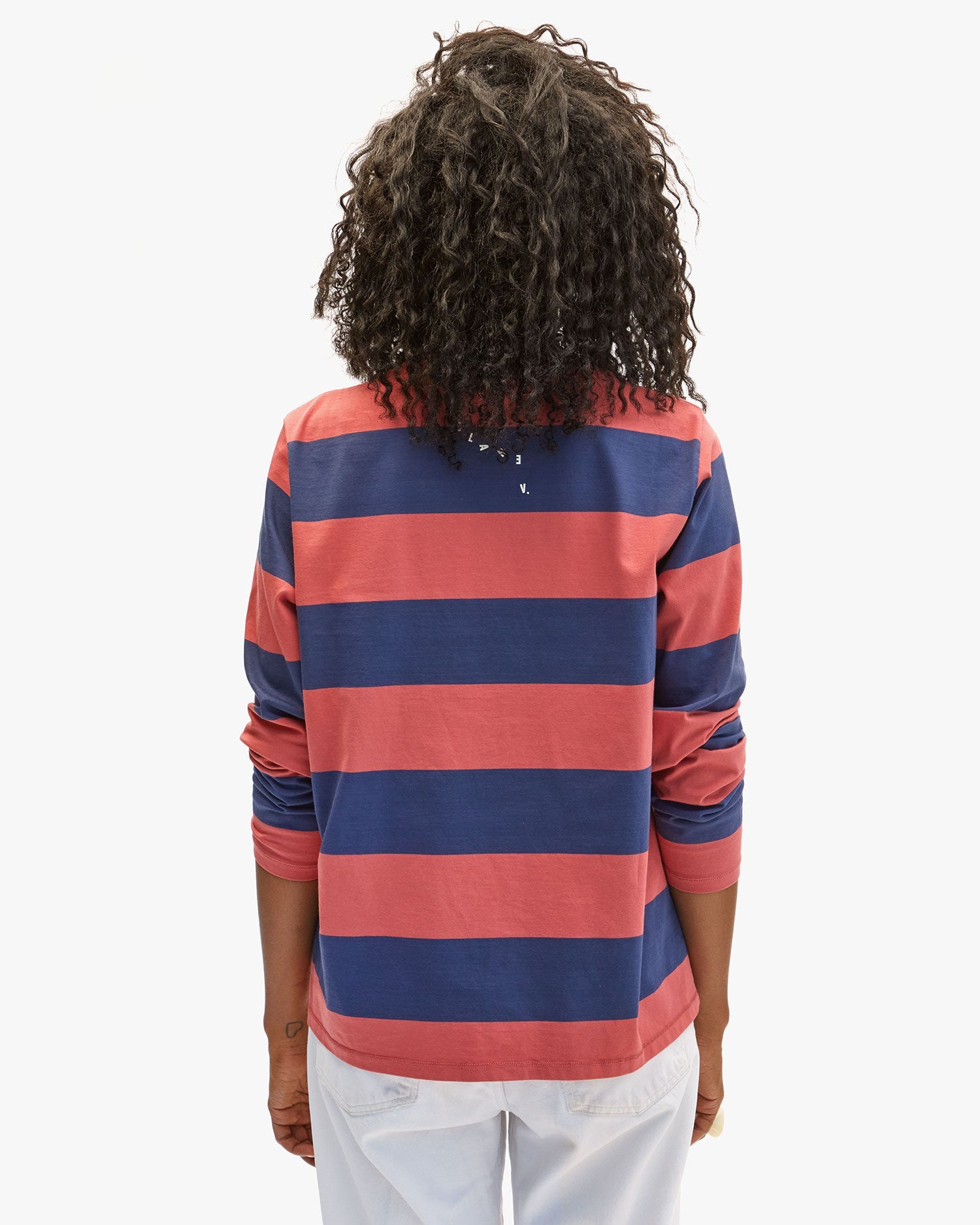 Long Sleeve Tee - Vintage Poppy/Navy Rugby Stripe