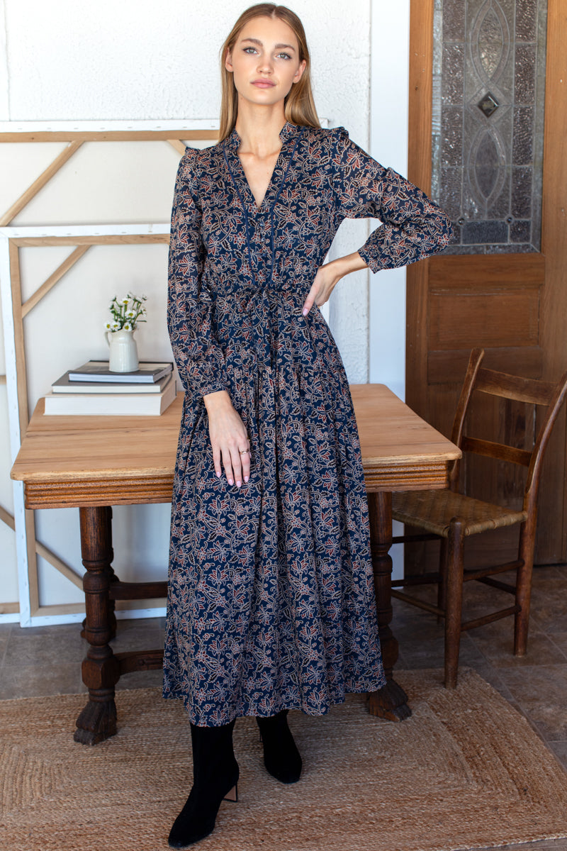 Frances 4 Basque Dress - Artisan Flower Vines