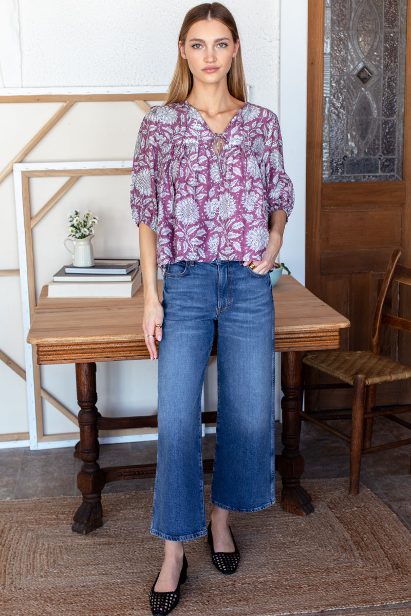 Puff Isla Top - Arles Purple