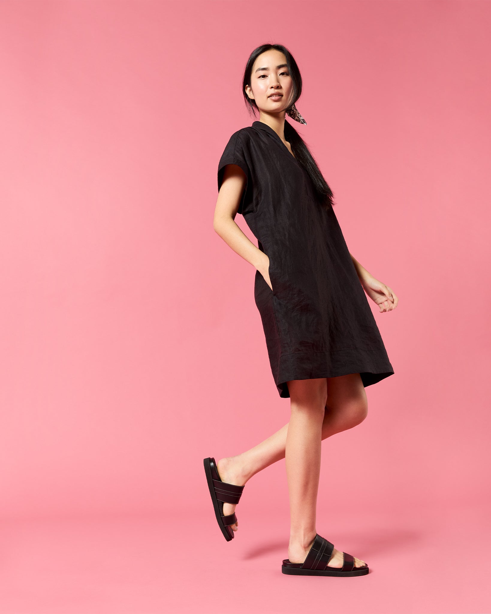 Libby Dress - Black Sahara Linen