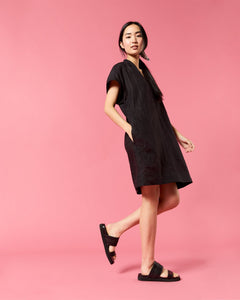 Libby Dress - Black Sahara Linen