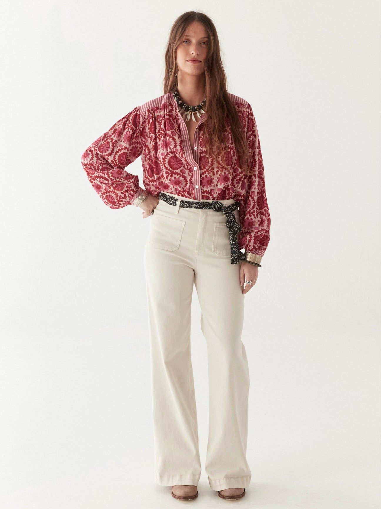 Leandra Blouse - Flamingo Grooves