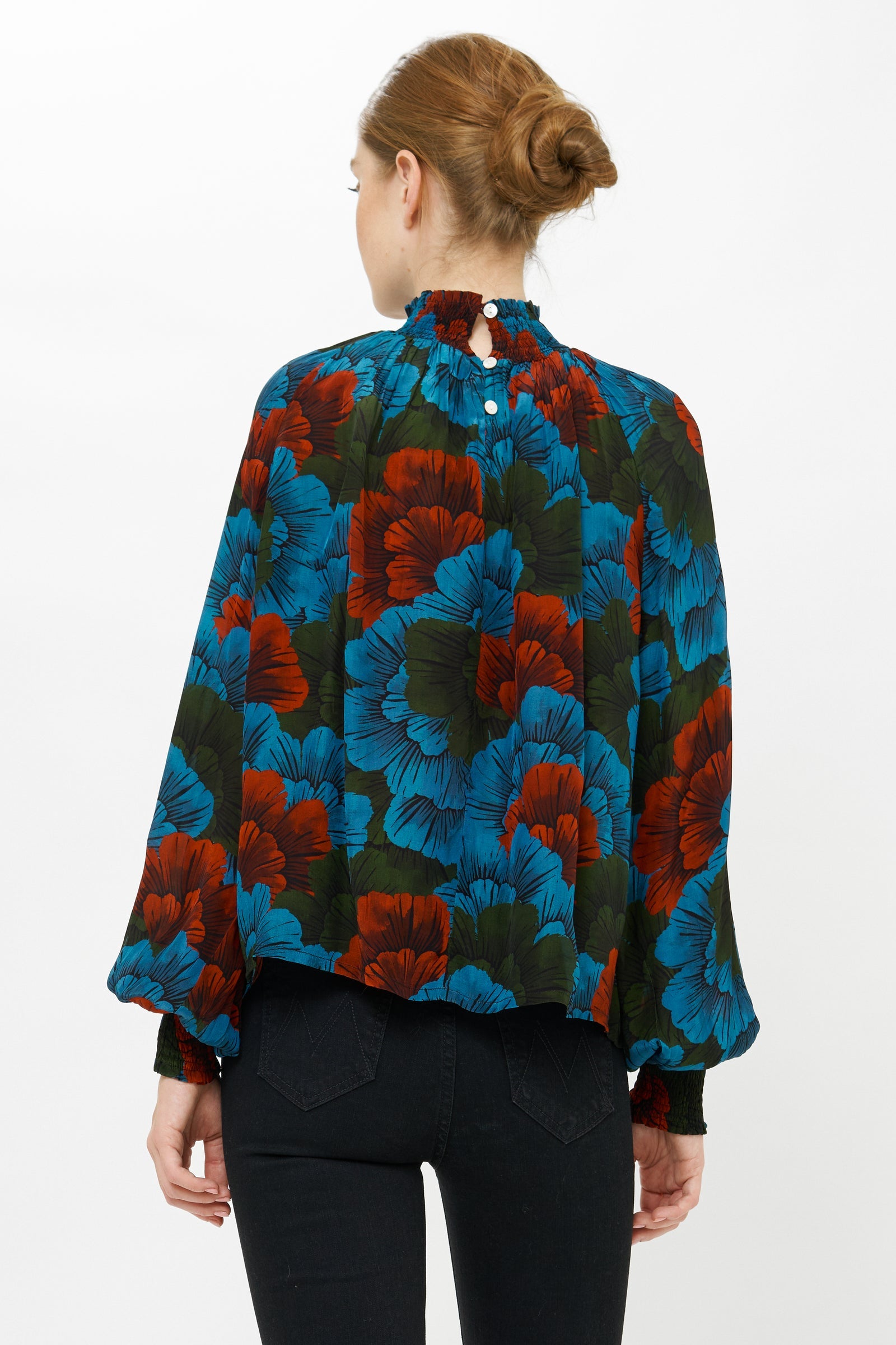 High Neck Blouse - Madrid Blue
