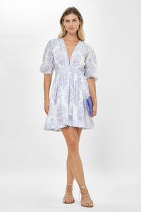 V-Neck Puff Mini - Amadora Blue