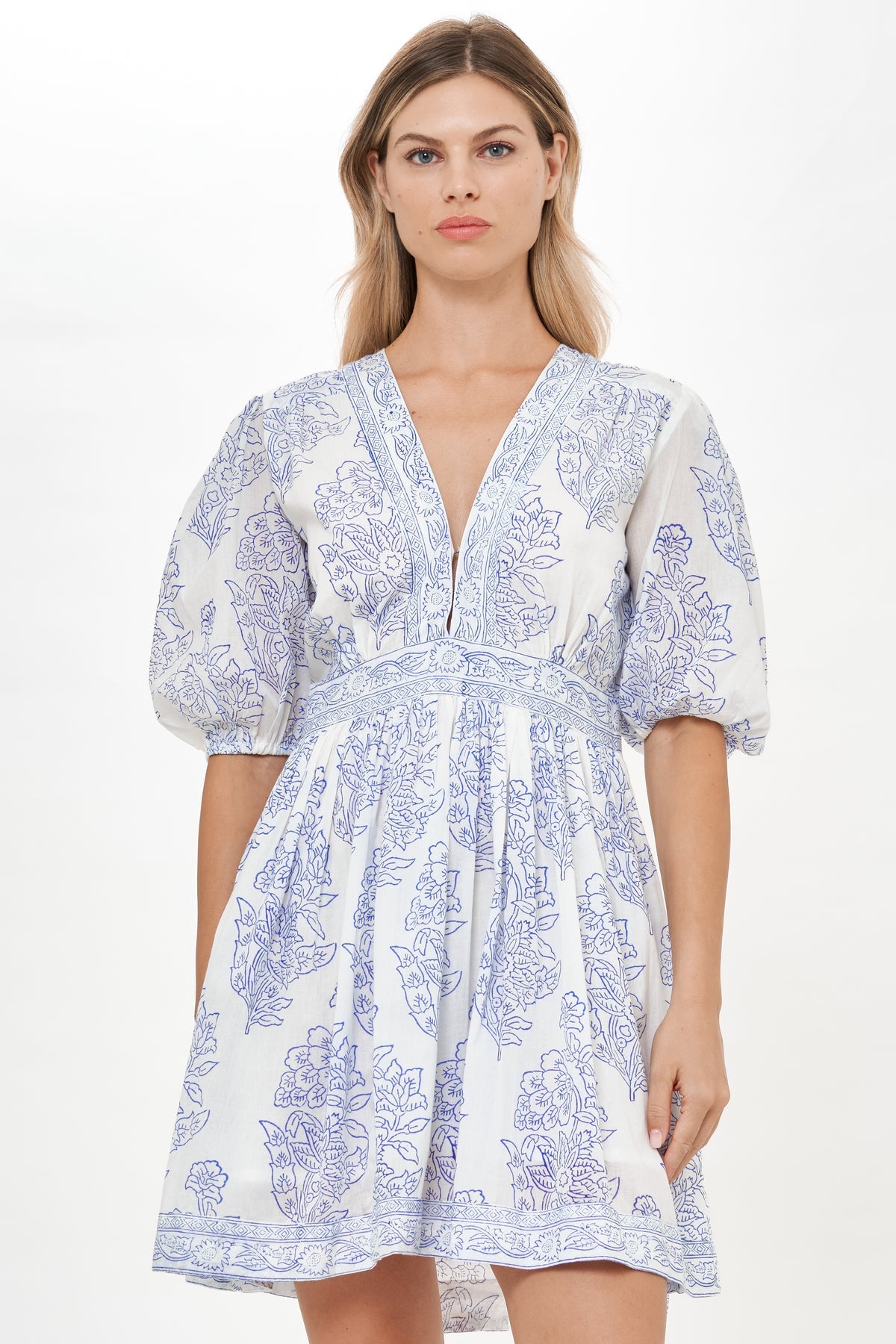 V-Neck Puff Mini - Amadora Blue