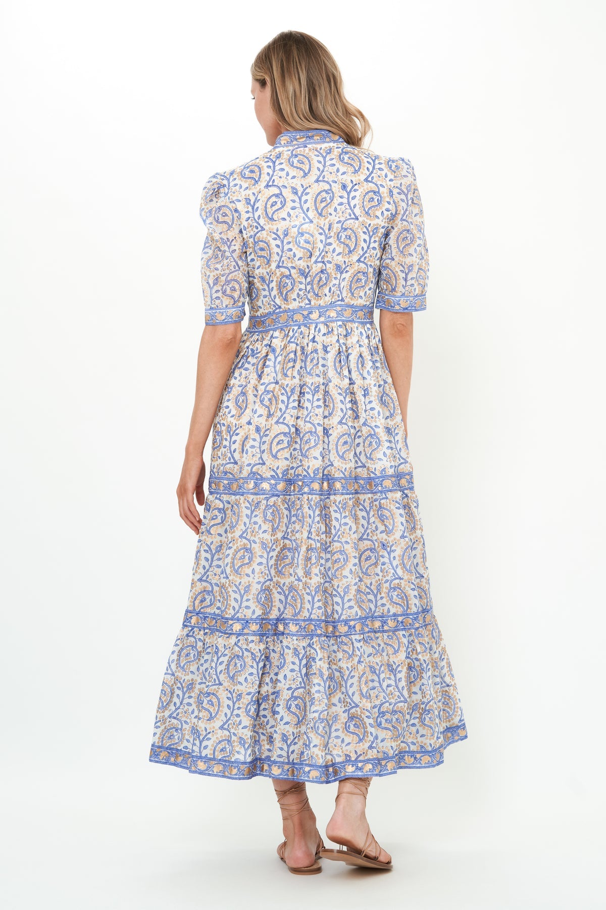 V-Neck Cuffed Maxi - Marseille Blue